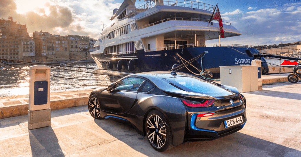 An image of a parked BMW i8